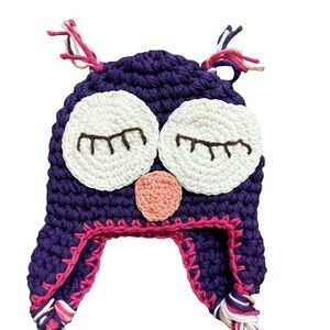 𝅺CROCHETED Owl Tie up Toque